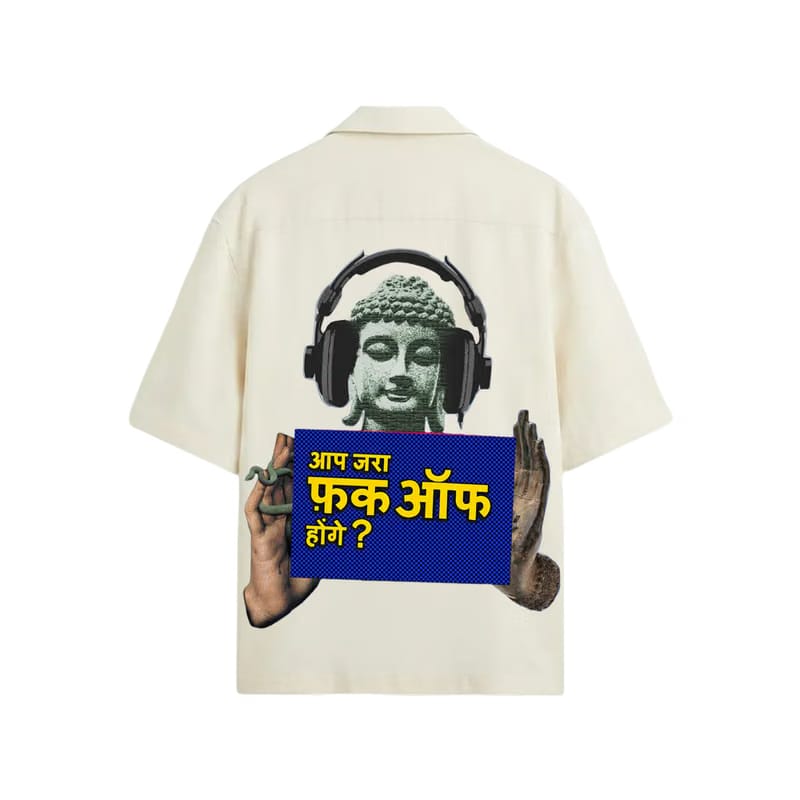 Kaand Aap Zara Fuck Off Hoge (Cream) Bowling Shirt