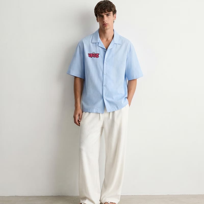 Kaand Aap Zara Fuck Off Hoge (Light Blue) Bowling Shirt