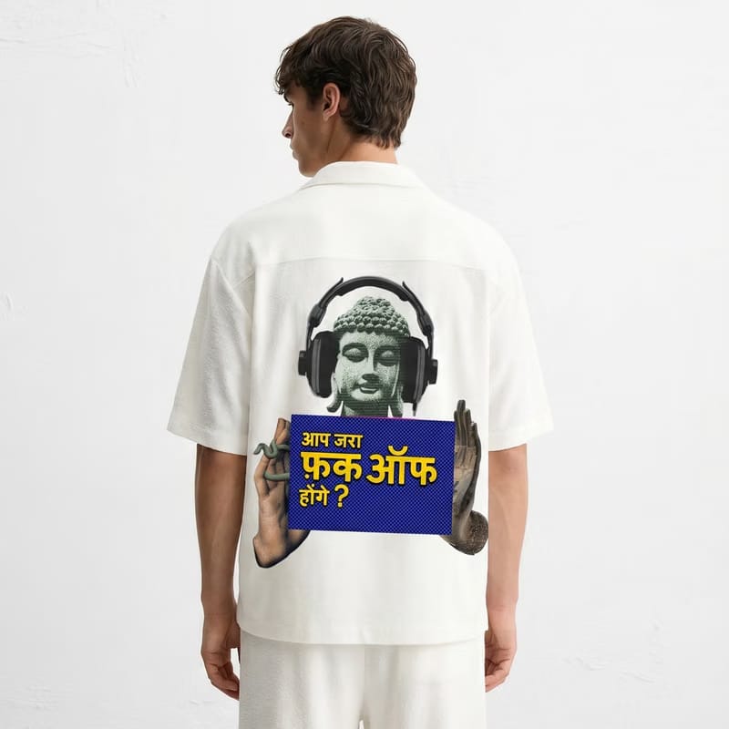 Kaand Aap Zara Fuck Off Hoge (White) Bowling Shirt