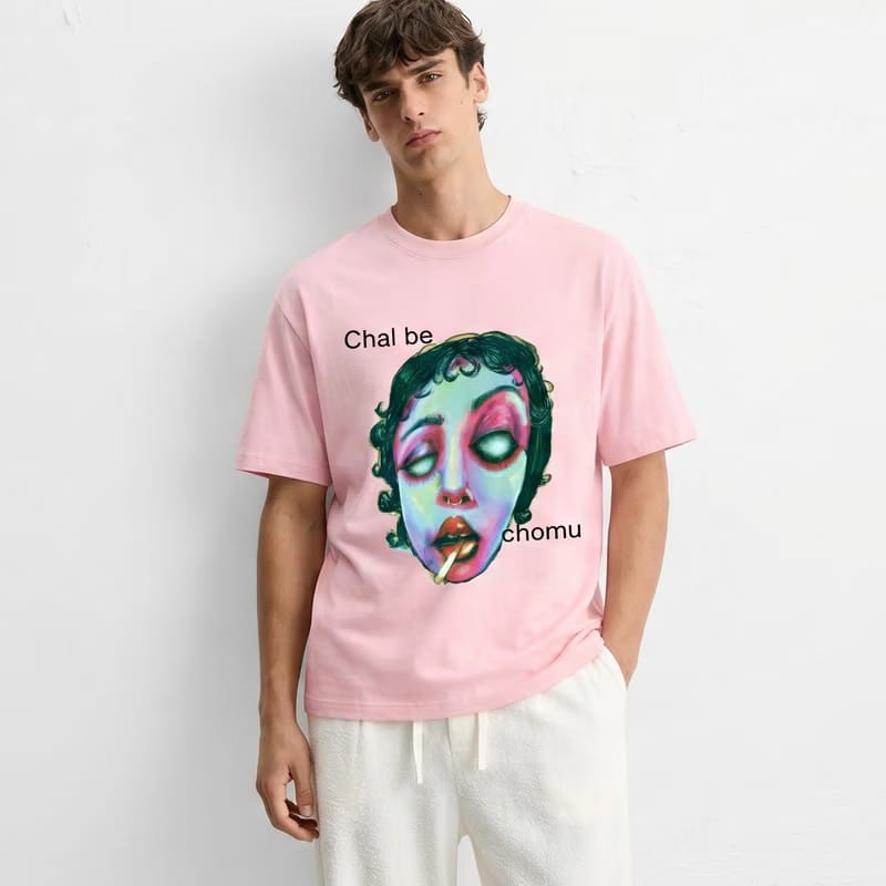 Kaand Chal Be Chomu Pink T-shirt