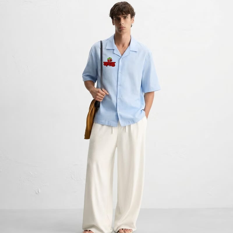 Kaand Log Kya Kahenge Bowling Shirt (Light Blue)