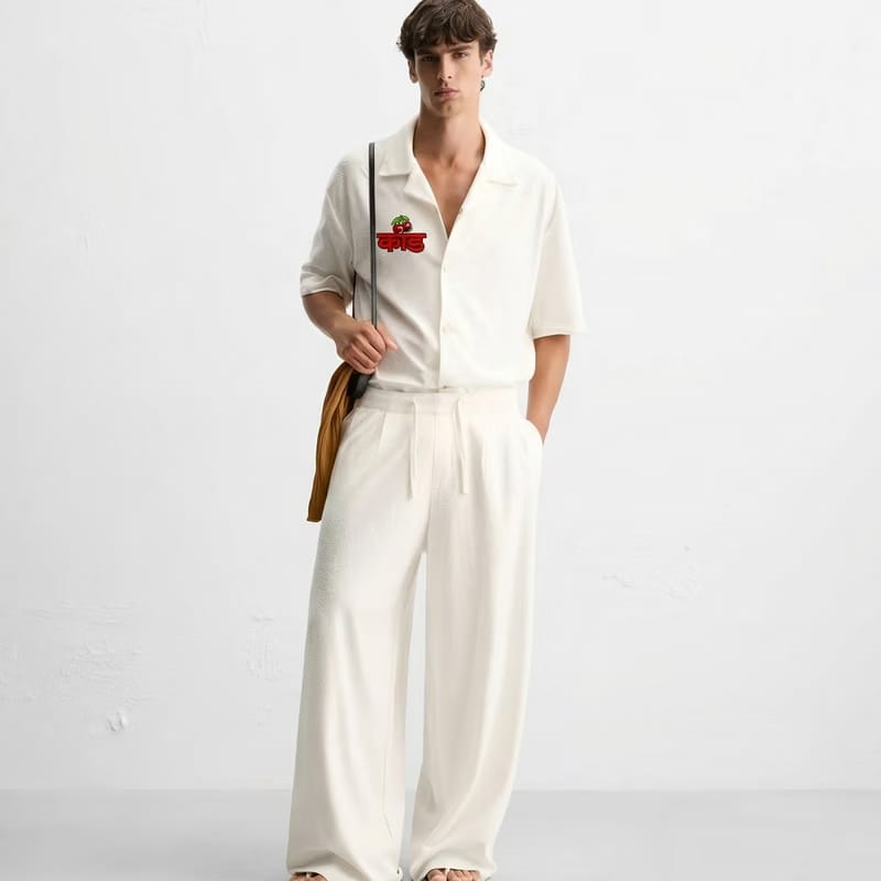 Kaand Log Kya Kahenge Bowling Shirt (White)