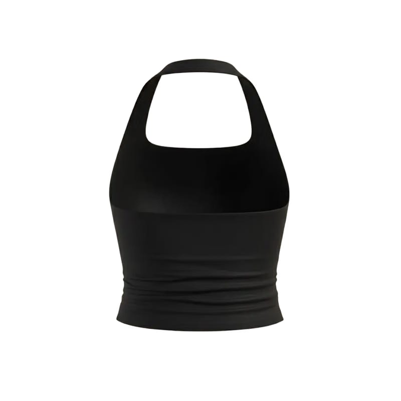 Be Autyst Halter Neck Black Top Back
