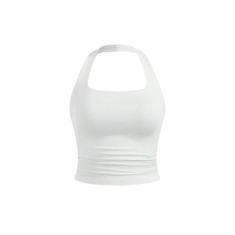 Be Autyst Halter Neck White Top