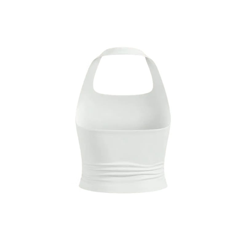 Be Autyst Halter Neck White Top