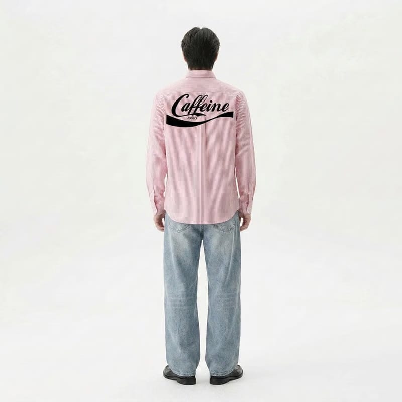 Caffeine Be Autyst Pink Striped Shirt
