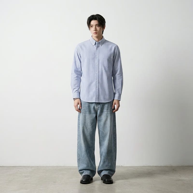 Fire Be Autyst Blue Striped Shirt