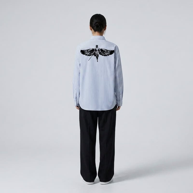 Look Mom I Can Fly Be Autyst Blue Striped Shirt