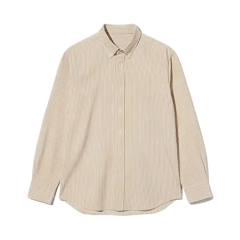Love Me Be Autyst Beige Striped Shirt