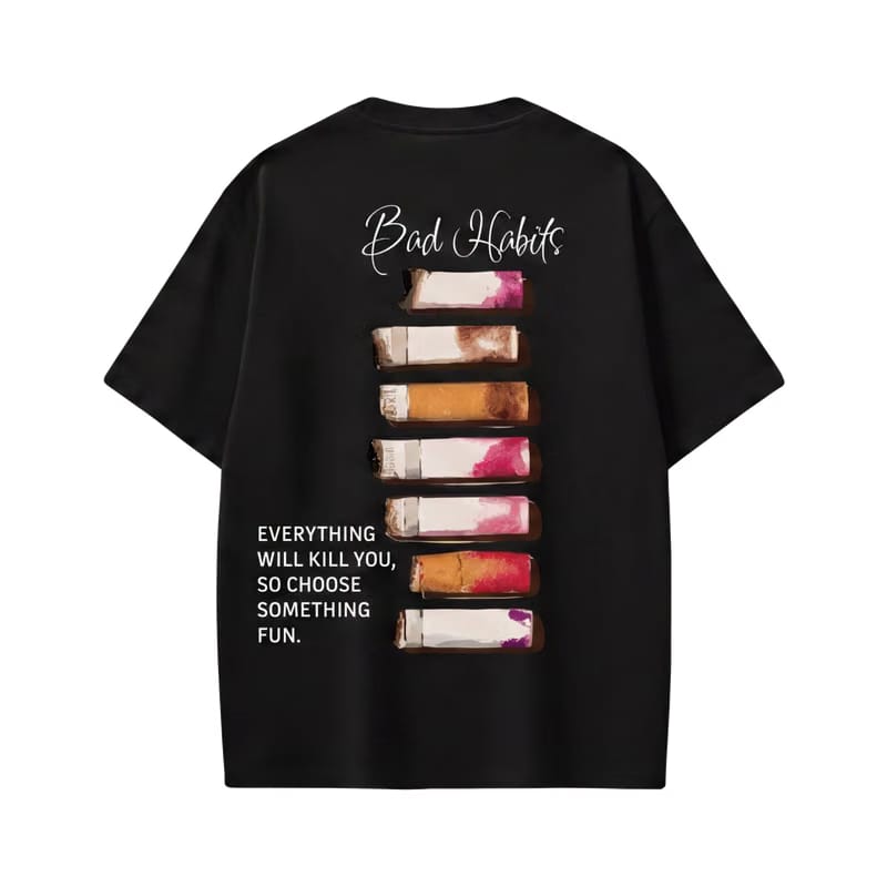 Forfksake Bad Habits Black T-Shirt