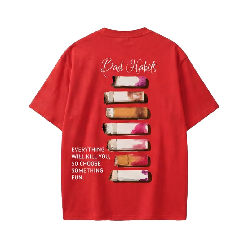 Forfksake Bad Habits T-Shirt(red)
