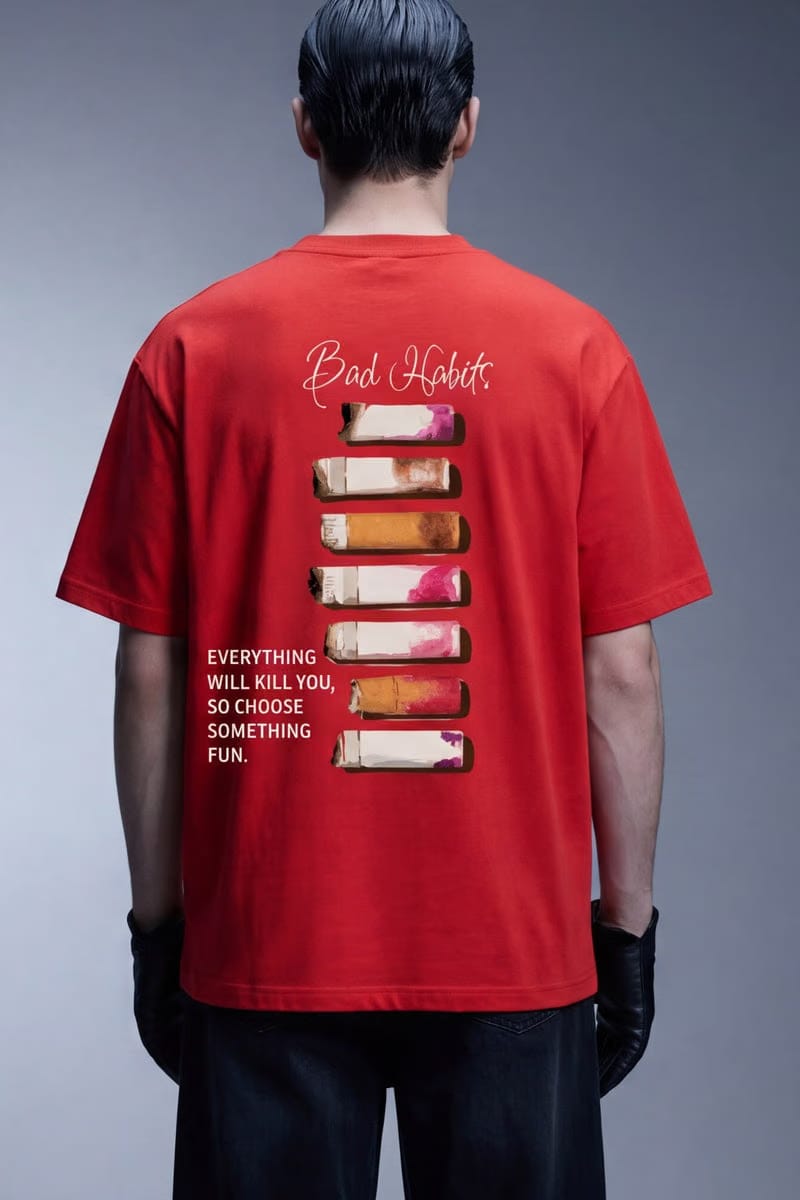 Forfksake Bad Habits T-Shirt(red)