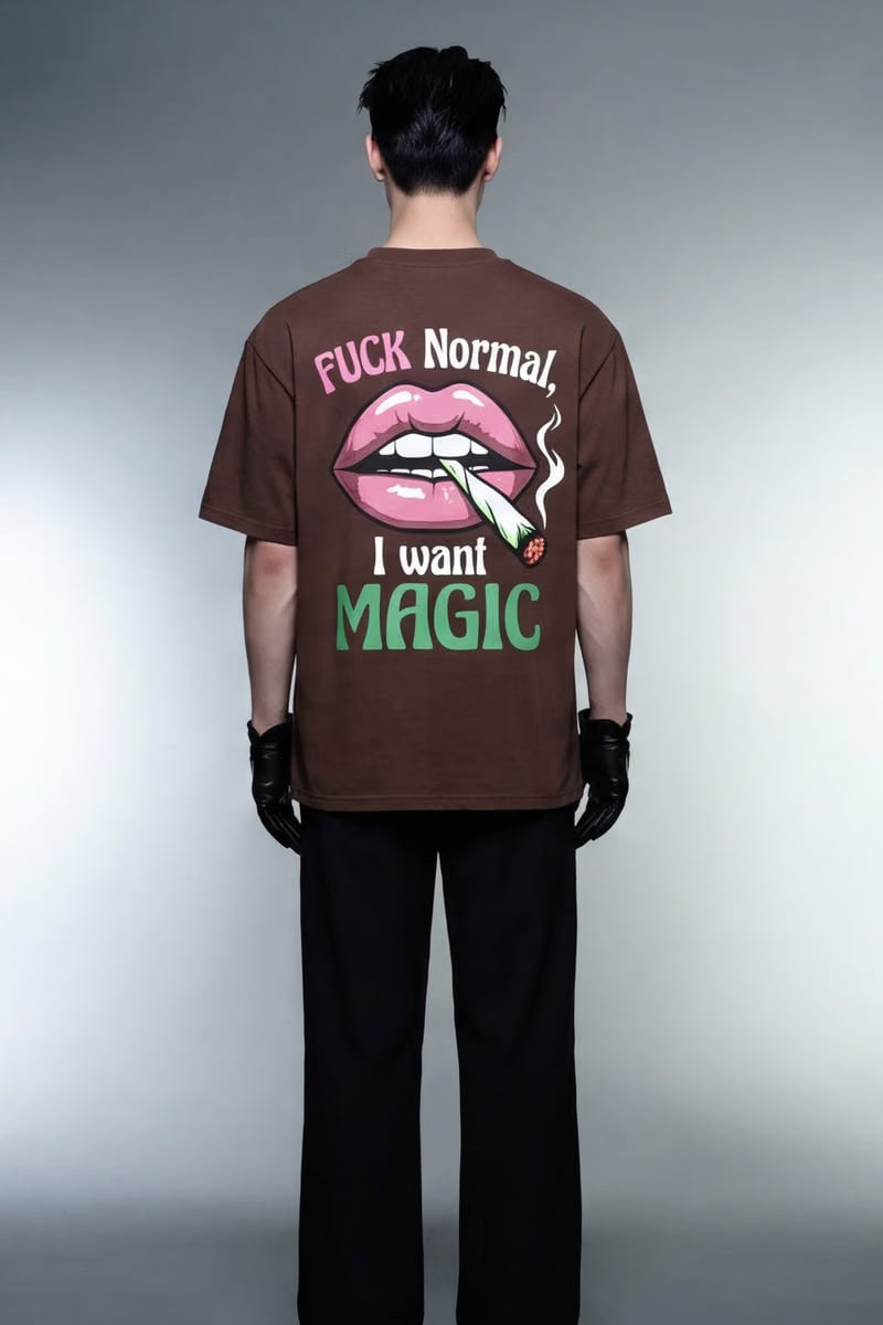 Forfksake Fuck Normal I Want Magic T-Shirt(dark Brown)