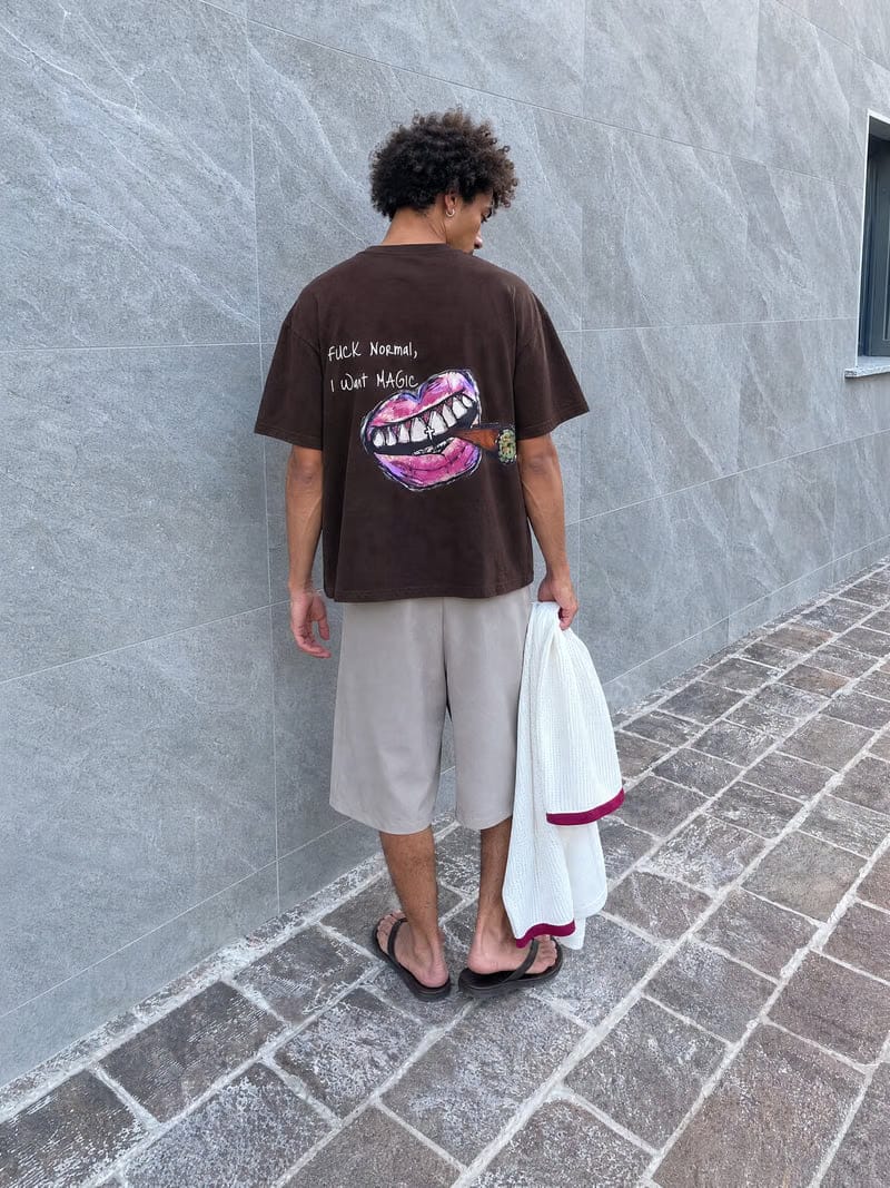 Forfksake Fuck Normal I Want Magic T-Shirt(dark Brown)