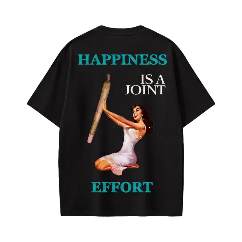 Forfksake Happiness Is A Joint Effort T-Shirt(black)