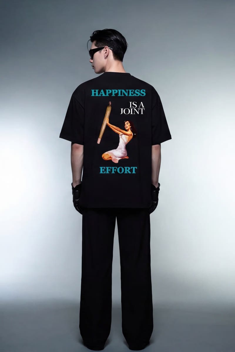 Forfksake Happiness Is A Joint Effort T-Shirt(black)