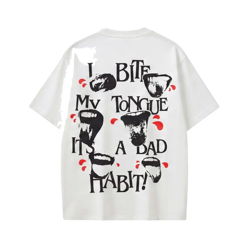 Forfksake I Bite My Tounge It_s A Bad Habit T-Shirt(white)