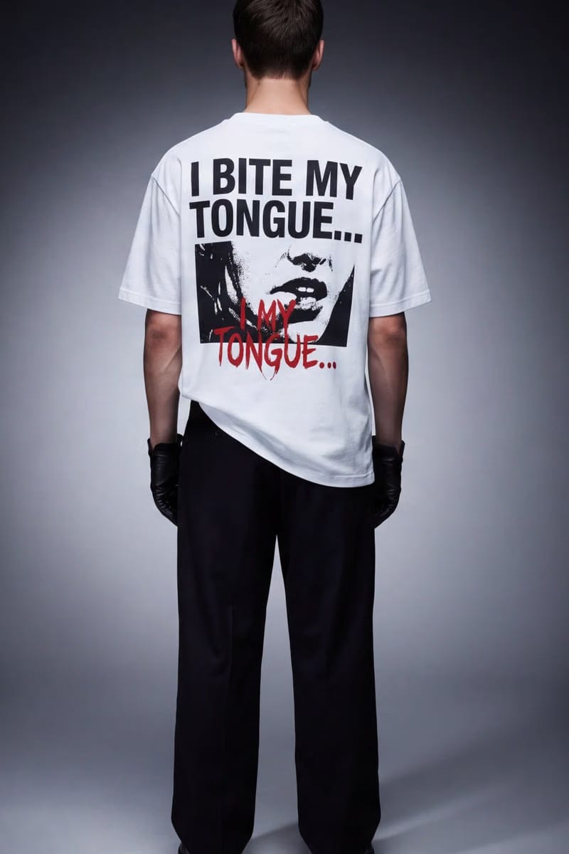 Forfksake I Bite My Tounge It_s A Bad Habit T-Shirt(white)