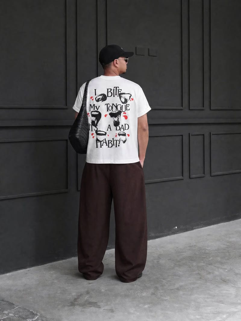 Forfksake I Bite My Tounge It_s A Bad Habit T-Shirt(white)
