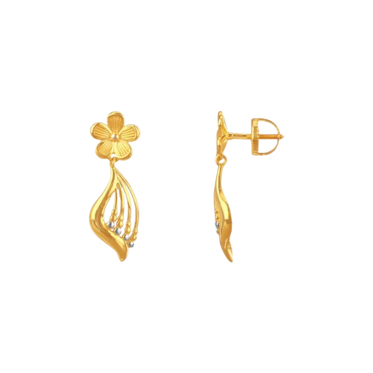 Floral Swing Gold Drop Earrings