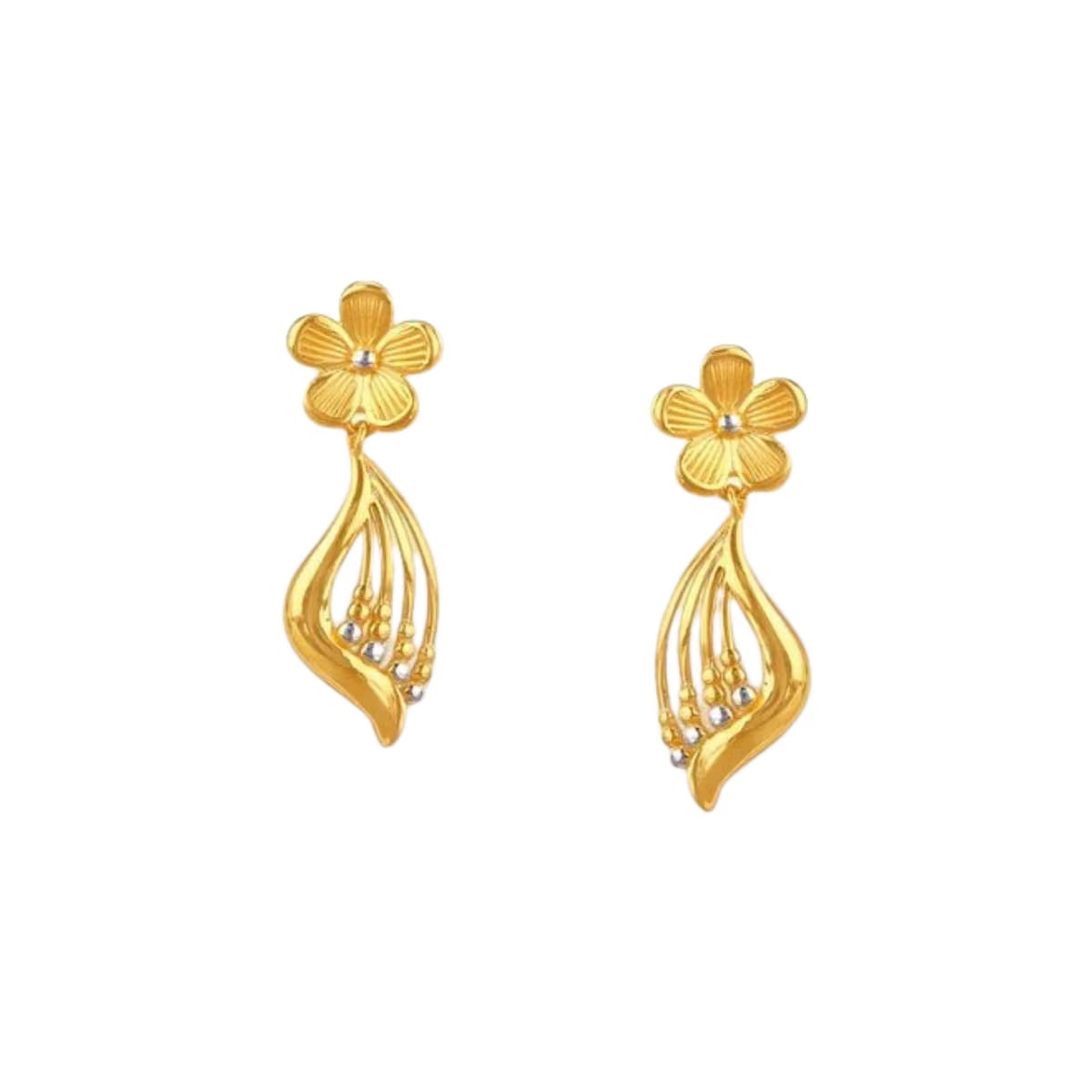 Floral Swing Gold Drop Earrings