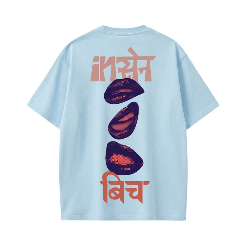 Kaand Insane Bitch Tshirt(Light Blue)
