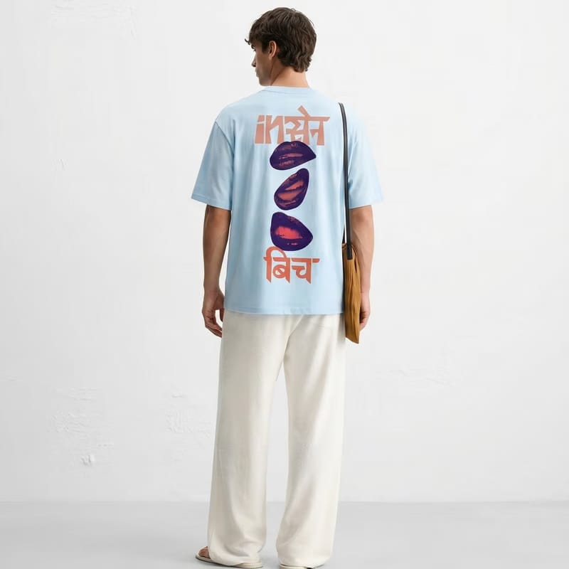 Kaand Insane Bitch Tshirt(Light Blue)