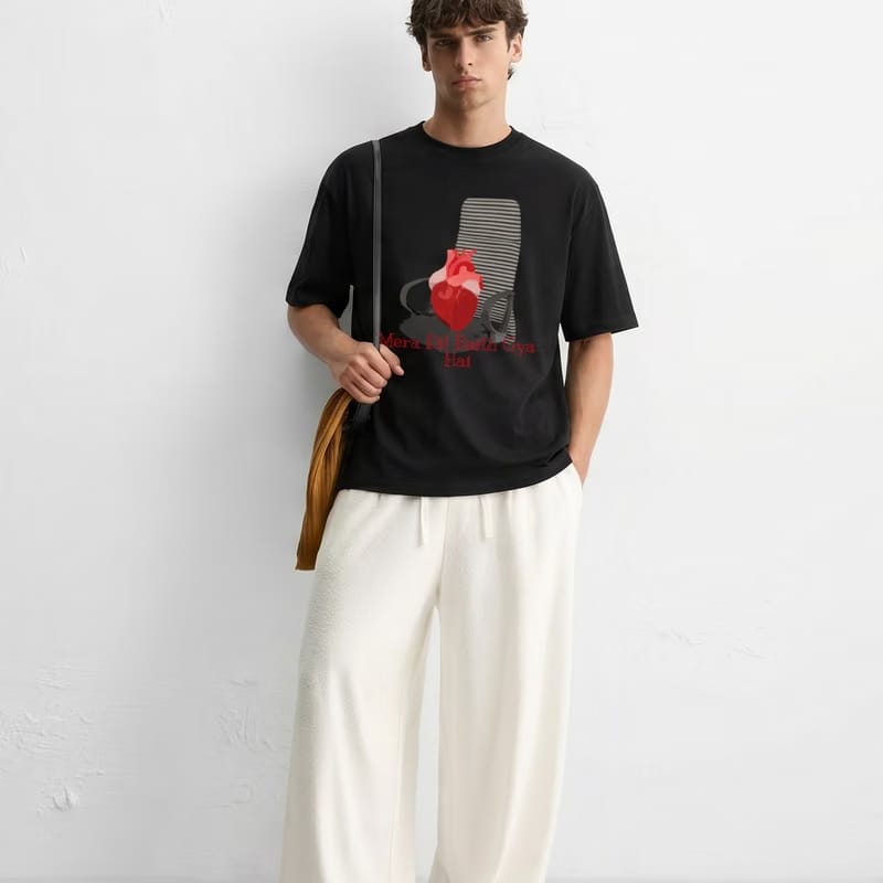 Kaand Mera Dil Baith Gya Tshirt(Black)