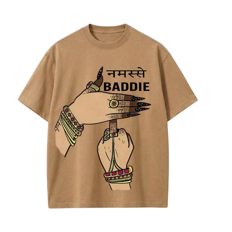 Kaand Namaste Baddie Tshirt(Brown)