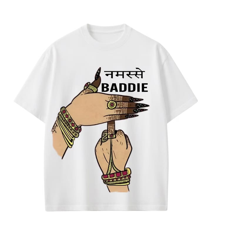 Kaand Namaste Baddie Tshirt(White)
