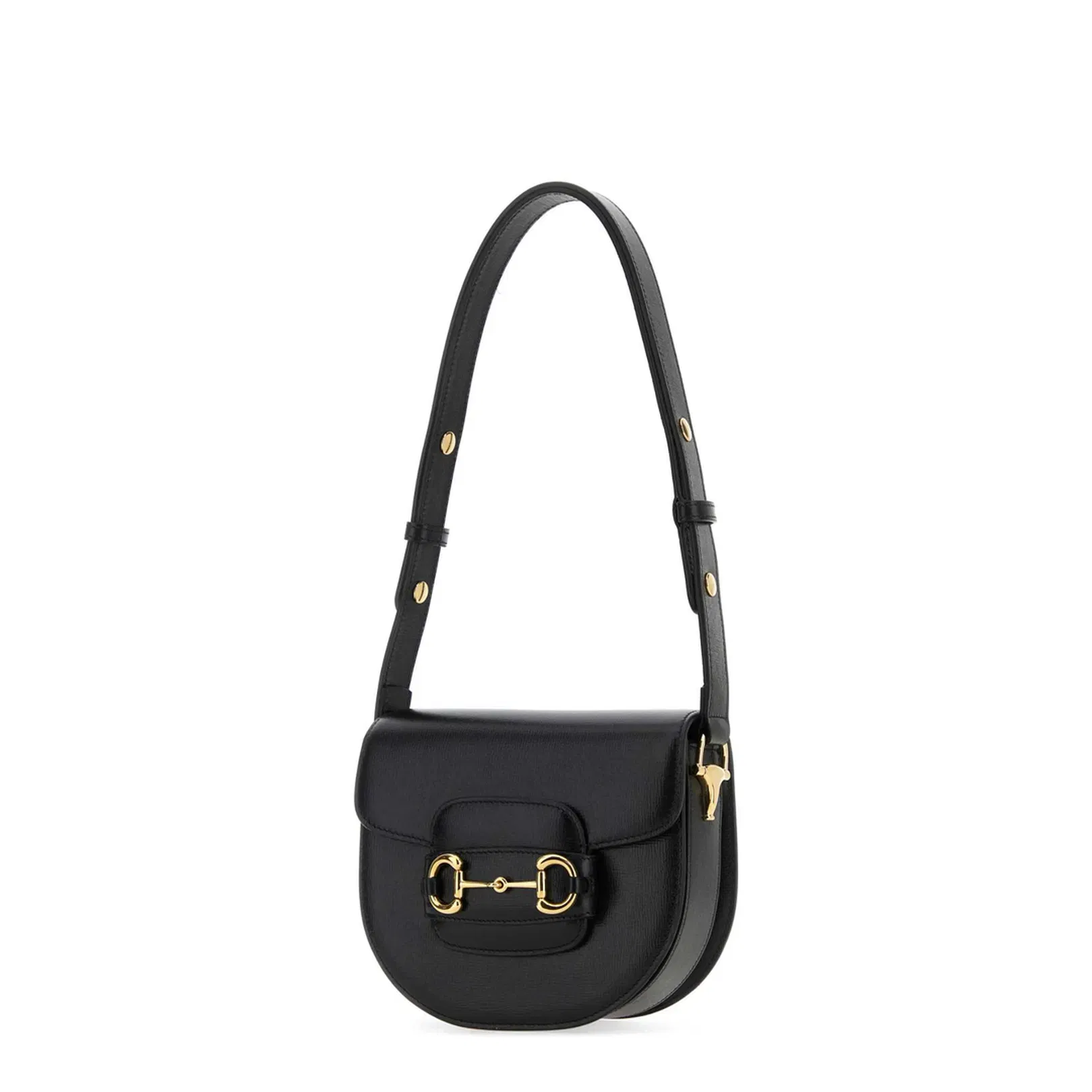 Horsebit 1955 Small Leather Soft Shoulder Bag - Black