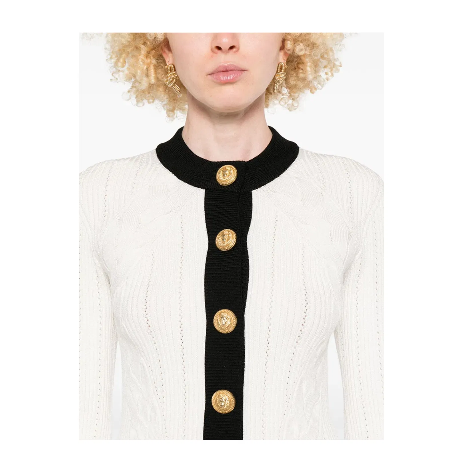 Knitted Crewneck Cardigan