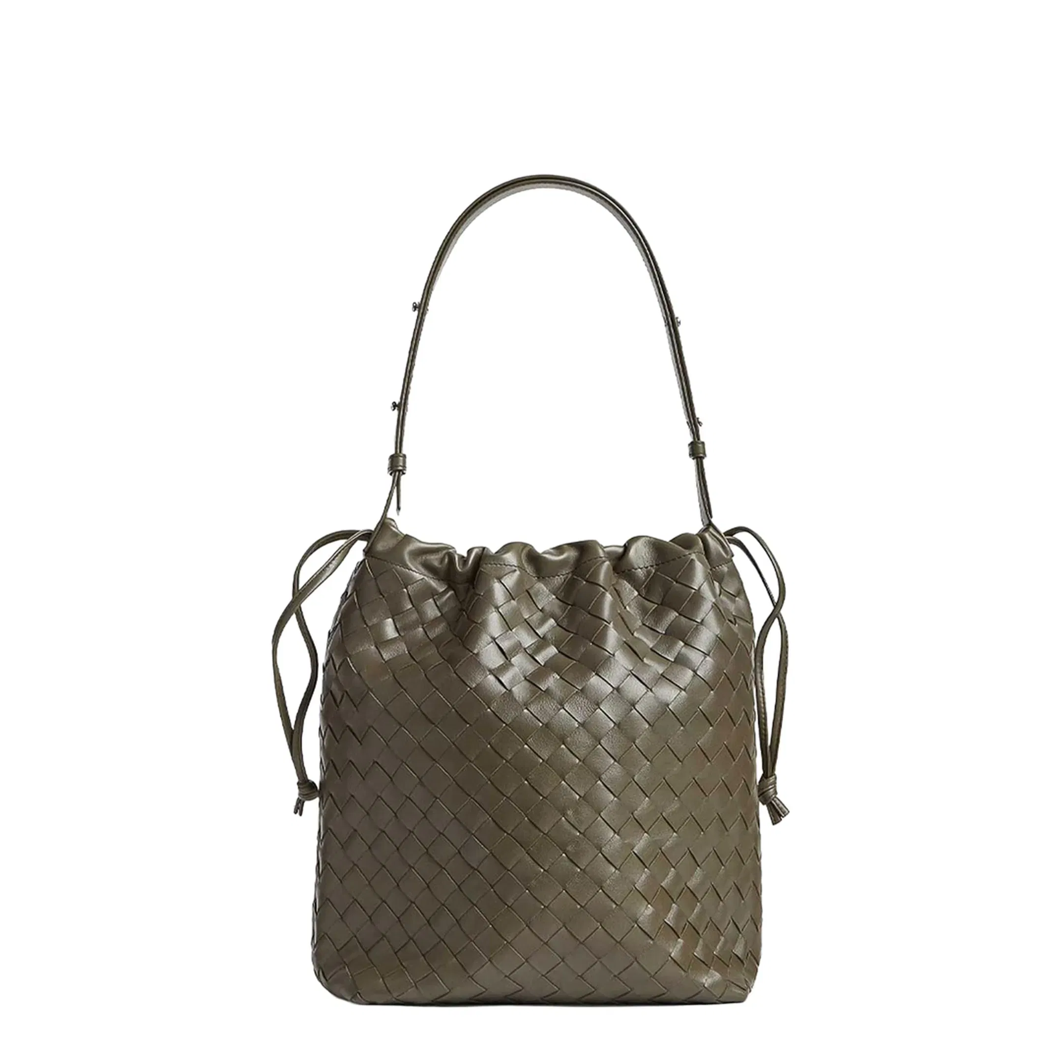 Cypress Coloured Bucket Bag in Intrecciato