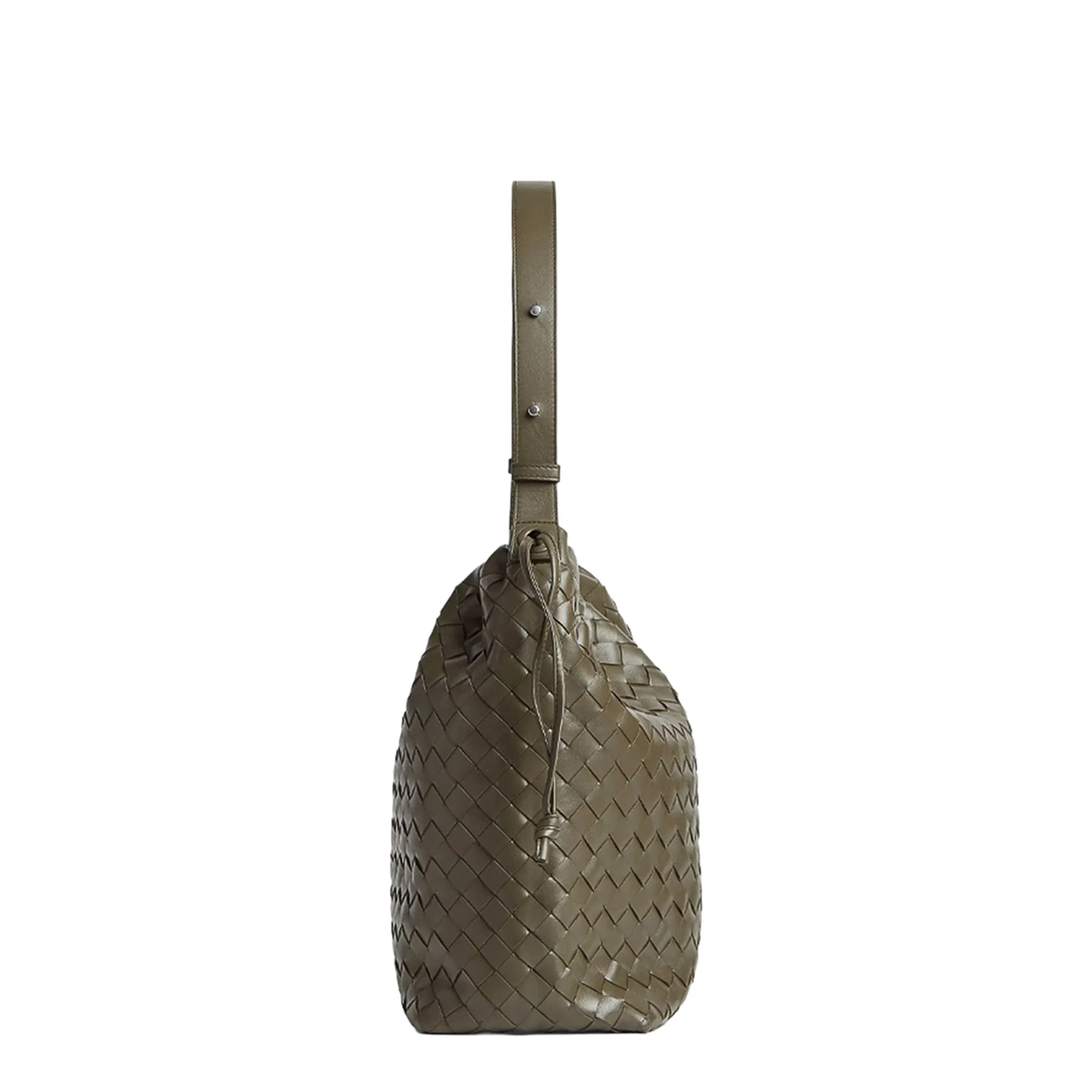 Cypress Coloured Bucket Bag in Intrecciato