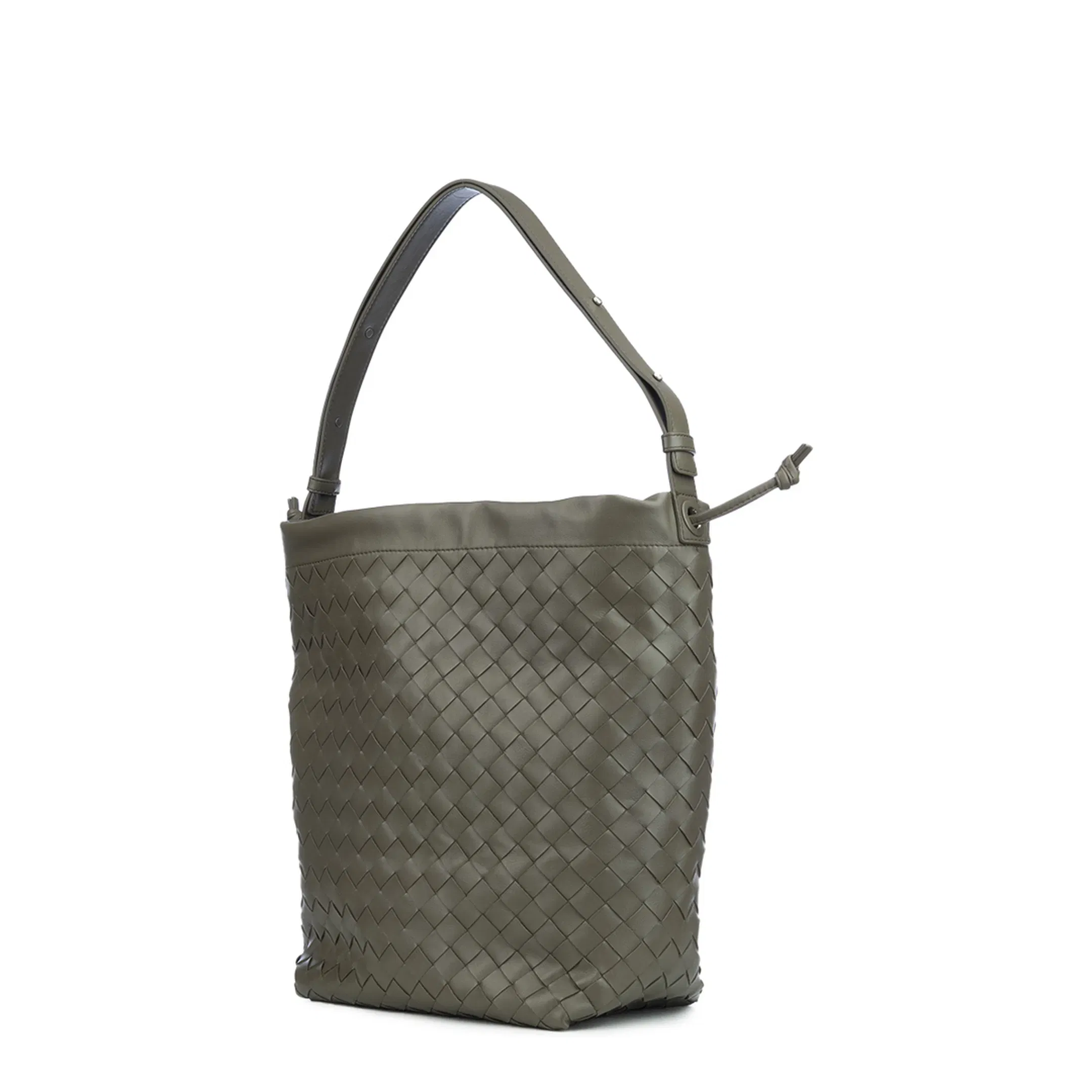 Cypress Coloured Bucket Bag in Intrecciato