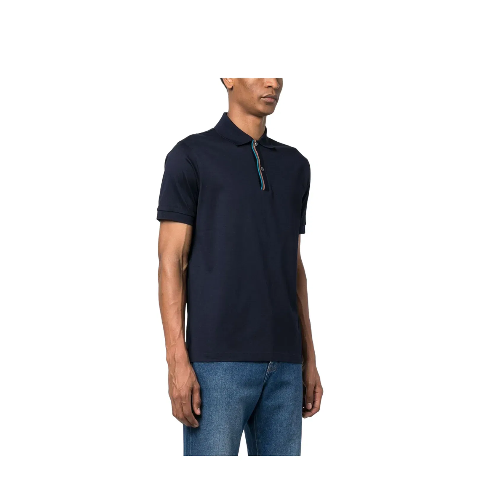 Rainbow-Stripe Cotton Polo Shirt