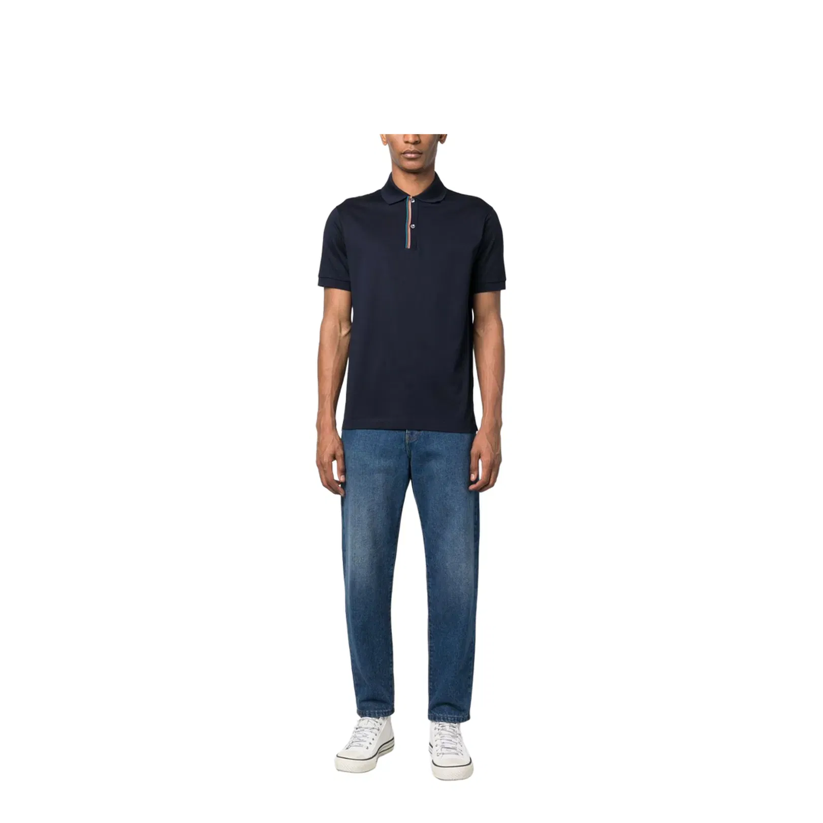 Rainbow-Stripe Cotton Polo Shirt