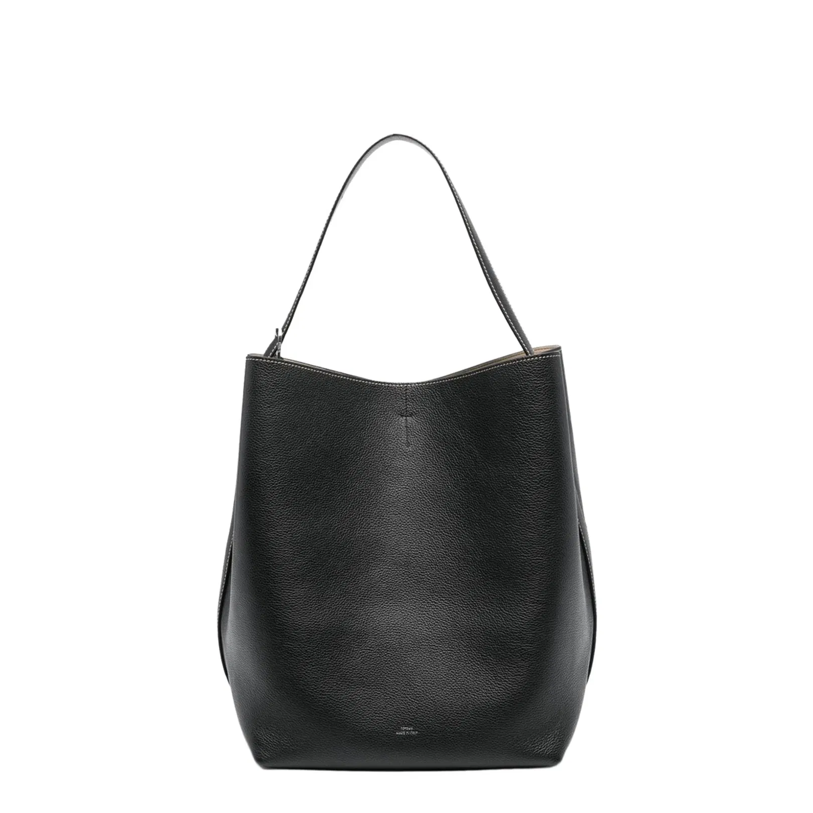 Leather Belted Tote Shoulder Bag