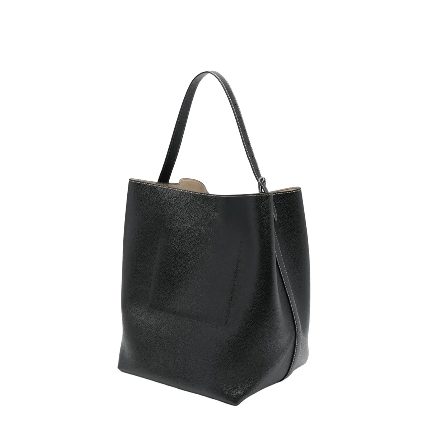 Leather Belted Tote Shoulder Bag