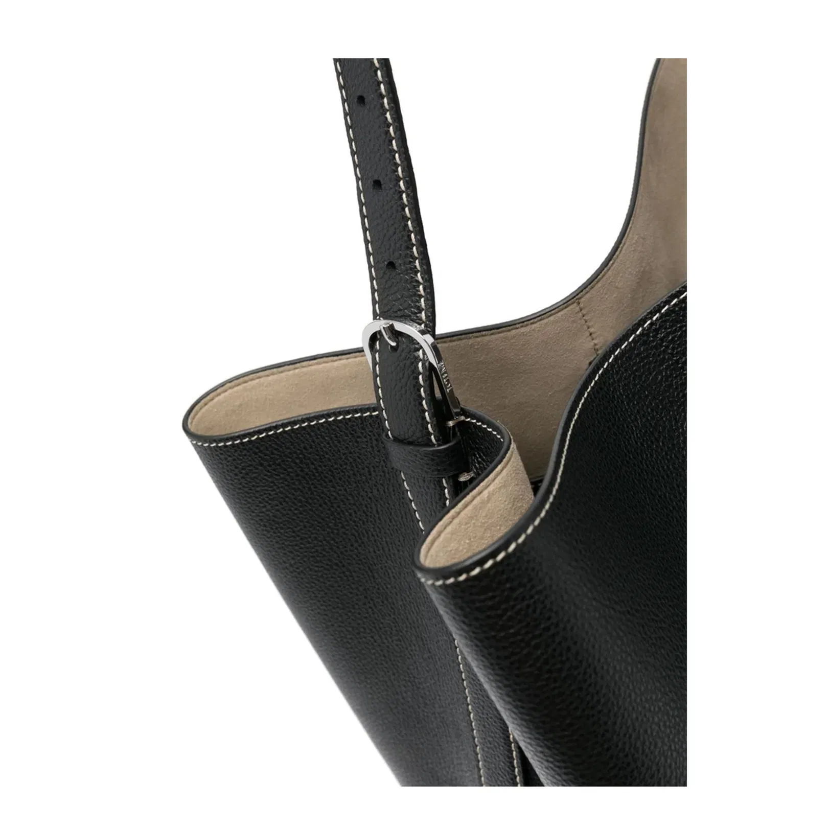 Leather Belted Tote Shoulder Bag