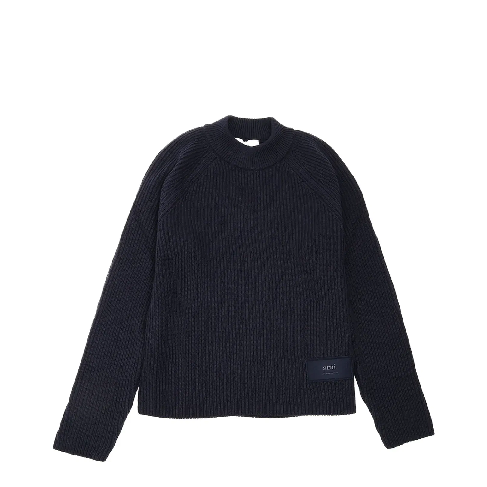 Navy Roll Neck Sweater Night Blue Red