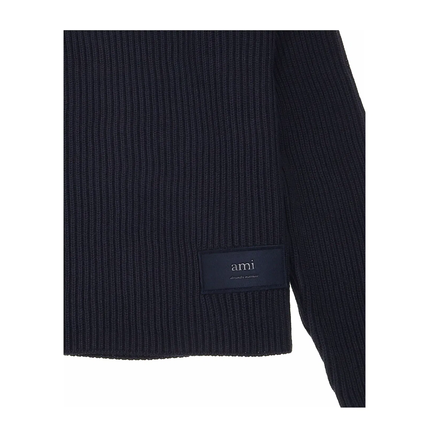 Navy Roll Neck Sweater Night Blue Red