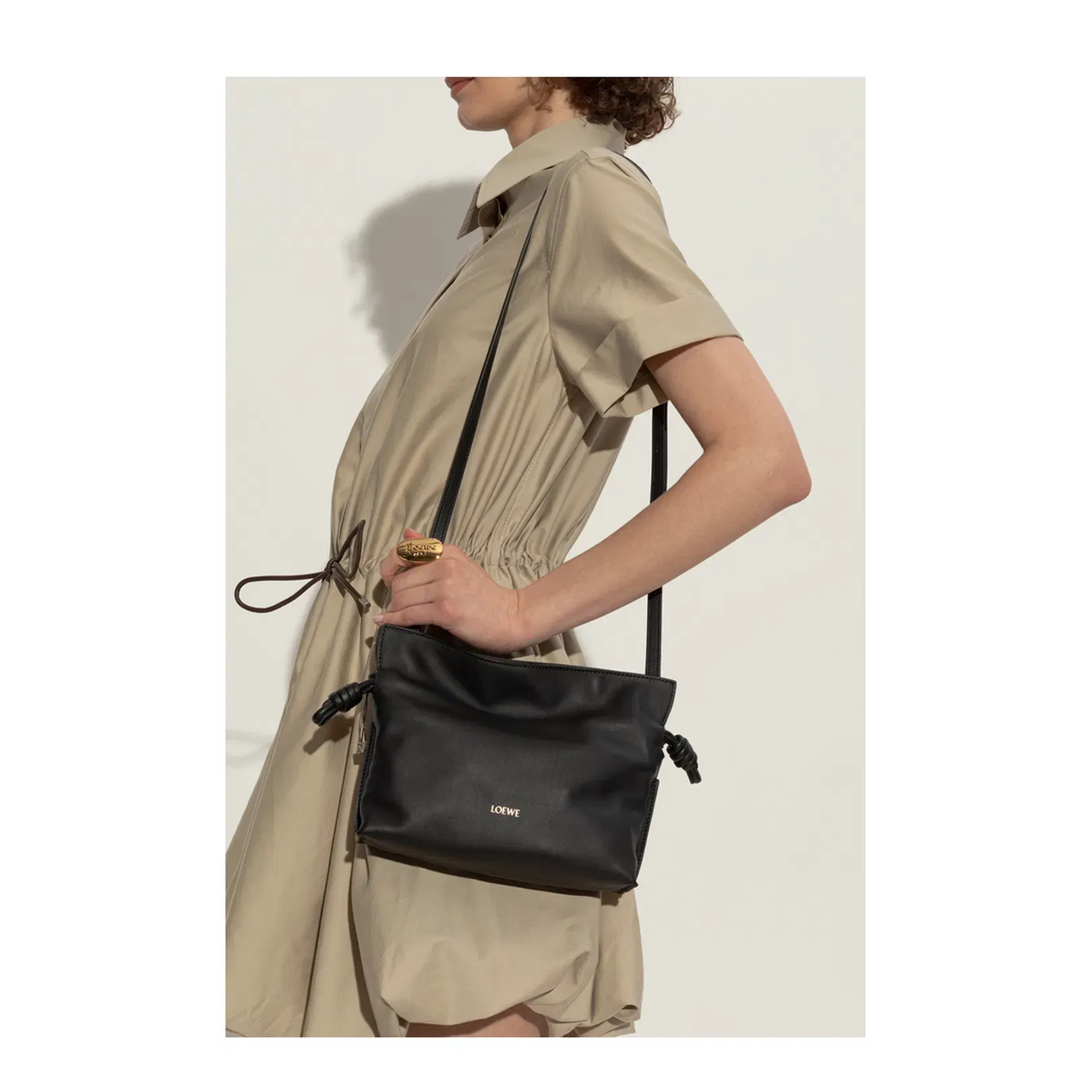 Flamenco Medium Calfskin Clutch Bags - Black