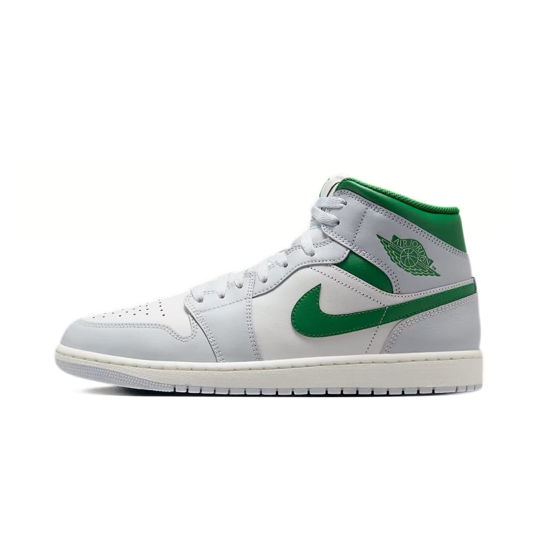 Jordan 1 Mid White Pure Platinum Pine Green (GS)