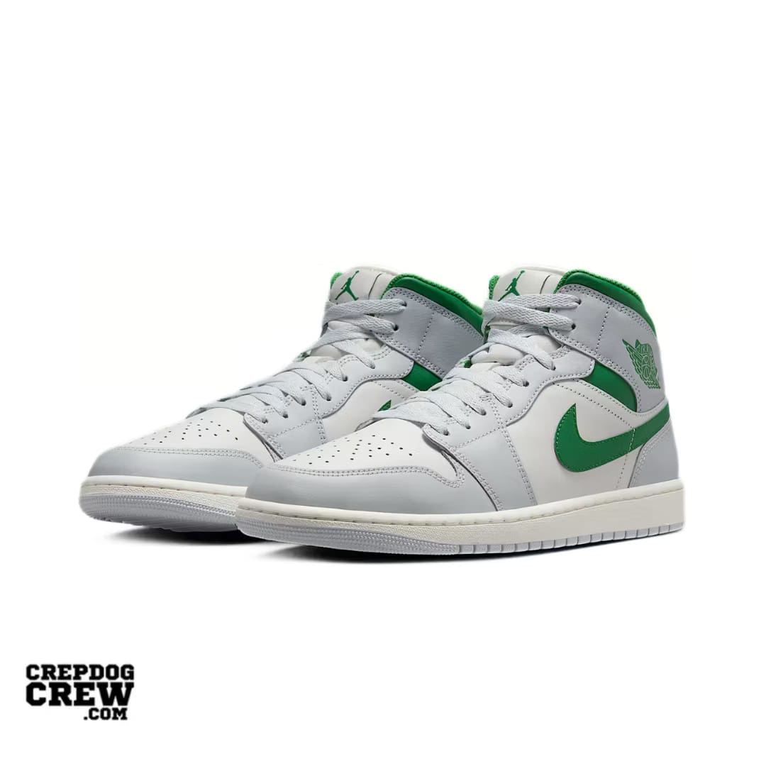 Jordan 1 Mid White Pure Platinum Pine Green (GS)