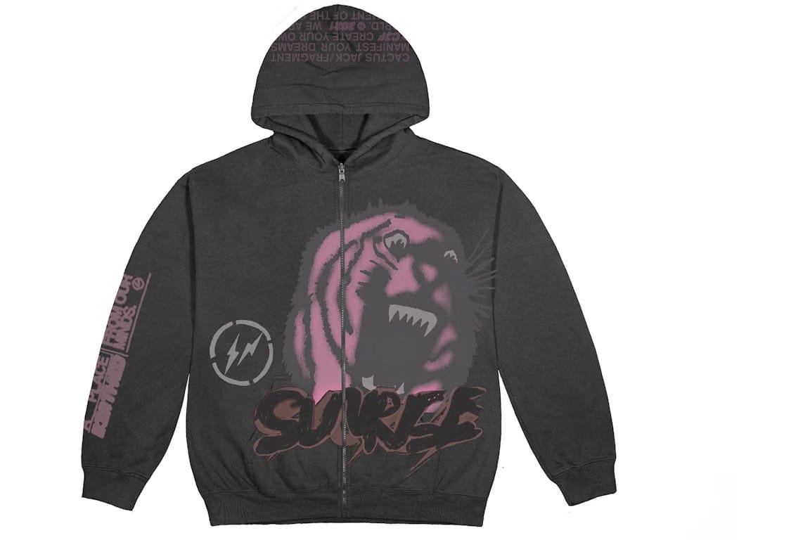 Travis Scott Cactus Jack For Fragment Sunrise Zip Up Hoodie Black