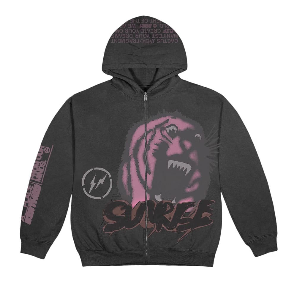 Travis Scott Cactus Jack For Fragment Sunrise Zip Up Hoodie Black