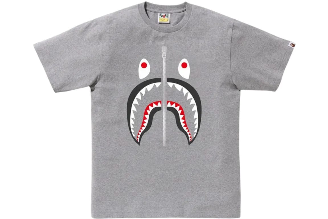 BAPE A Bathing Ape Shark T-Shirt Gray