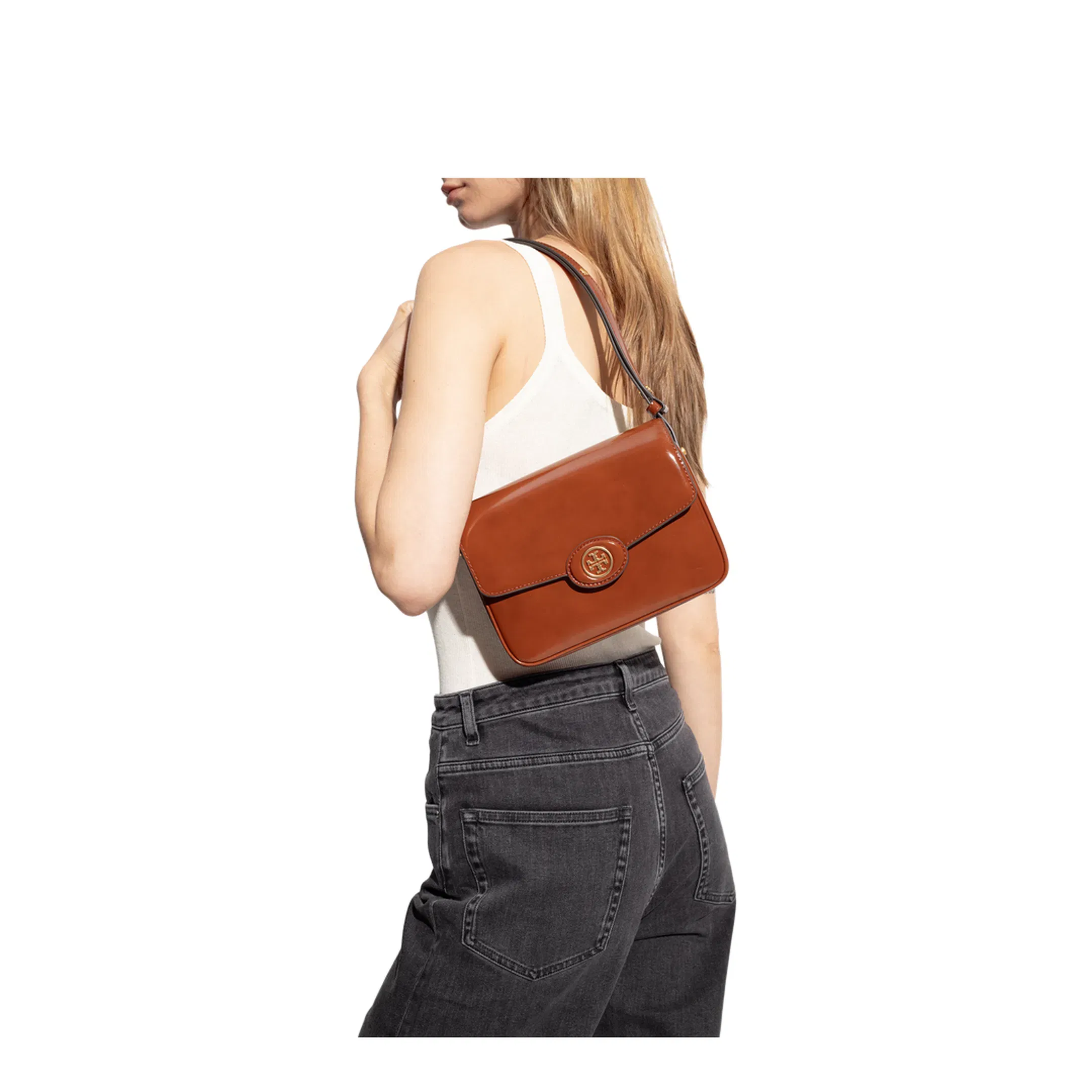 Conti Robinson Leather Shoulder Bag in Brown