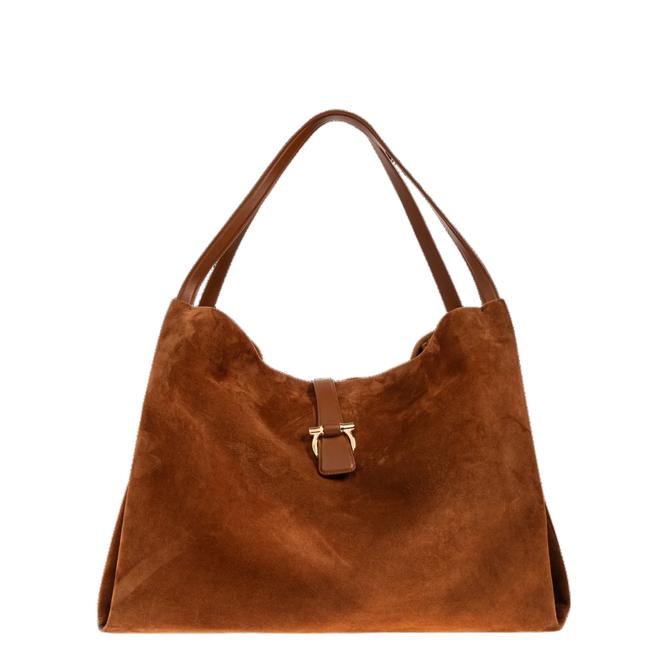 Gancini-detail Suede Shoulder Bag